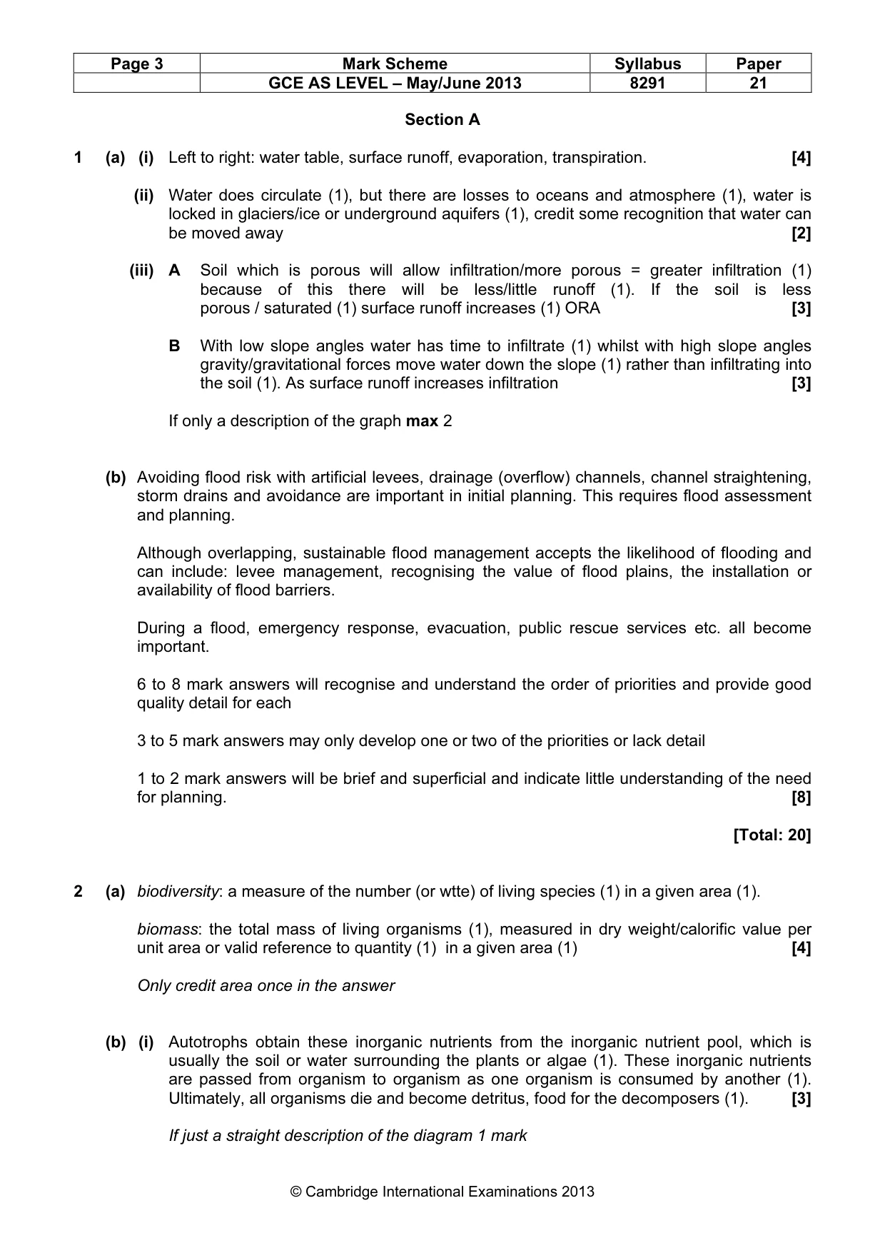 Mark scheme, page 3 of 10