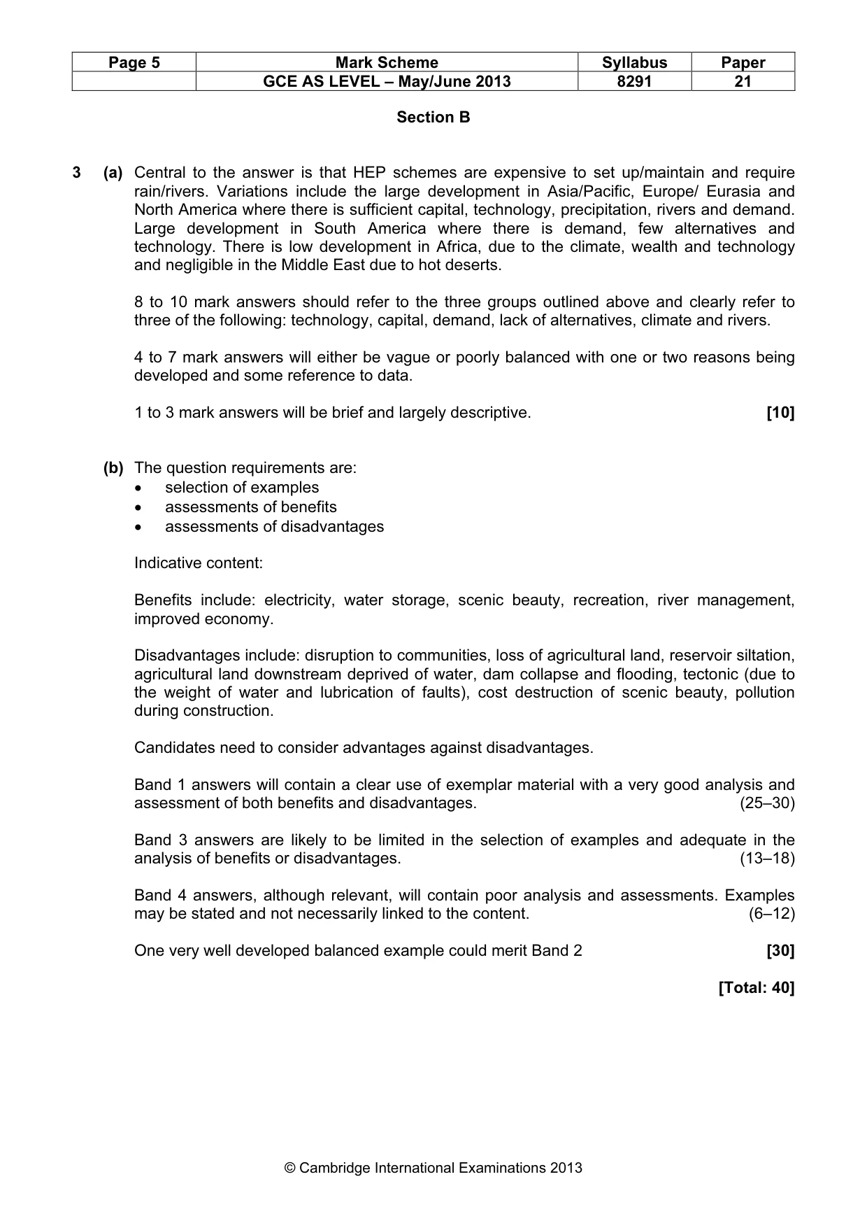 Mark scheme, page 5 of 10