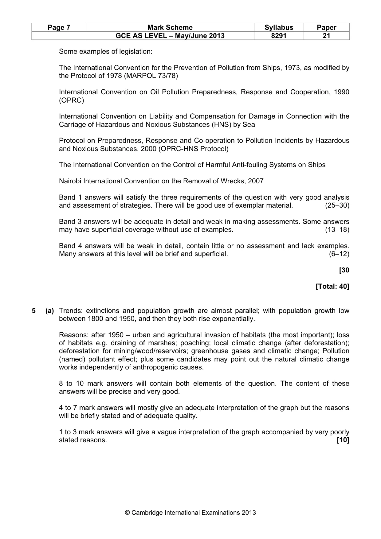 Mark scheme, page 7 of 10