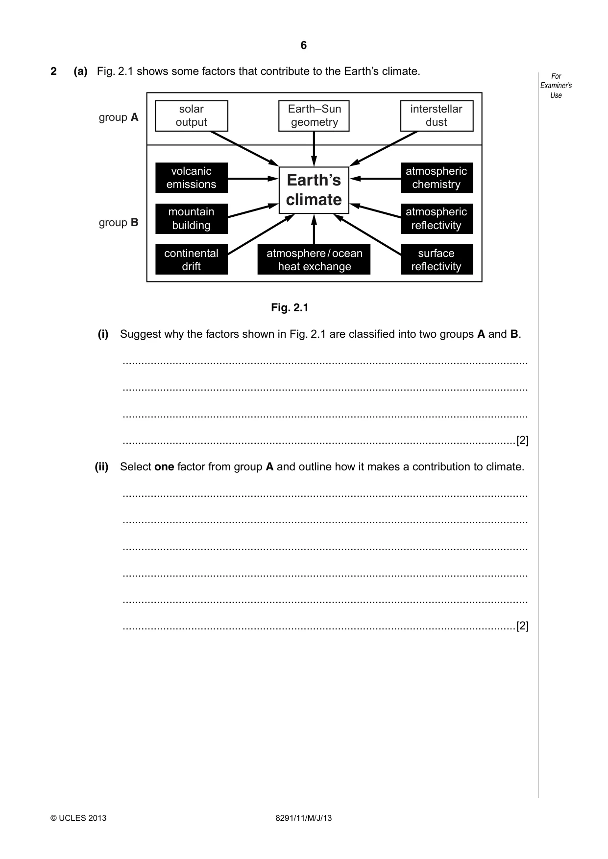 Cambridge A Level Environmental Management (AS only) 8291 2013 May/June Paper 1 · Variant 1 question paper, page 6 of 12