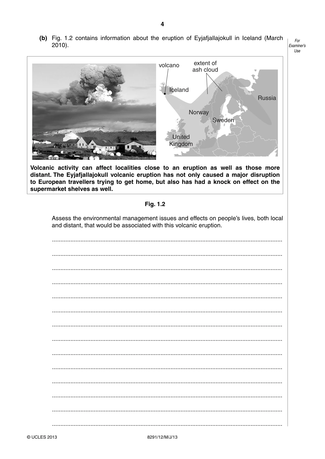 Cambridge A Level Environmental Management (AS only) 8291 2013 May/June Paper 1 · Variant 2 question paper, page 4 of 12