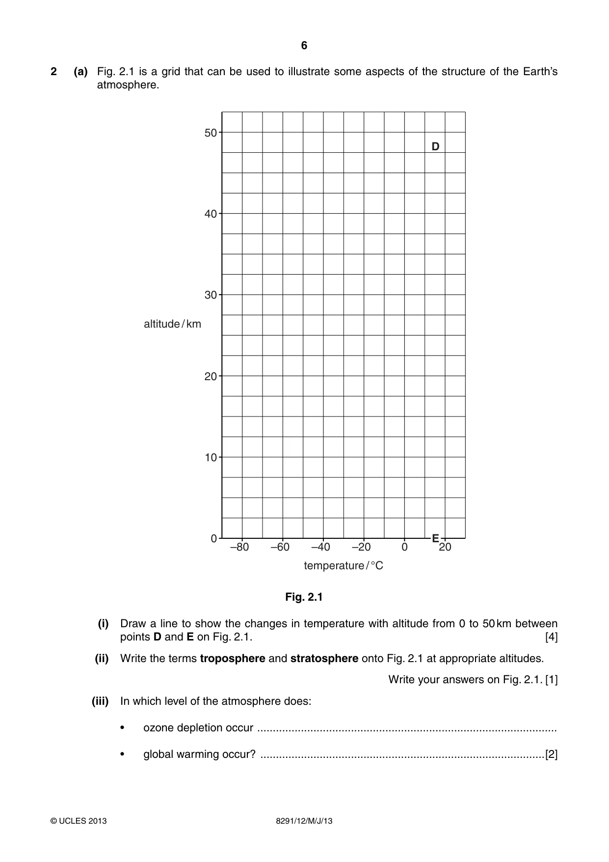 Cambridge A Level Environmental Management (AS only) 8291 2013 May/June Paper 1 · Variant 2 question paper, page 6 of 12