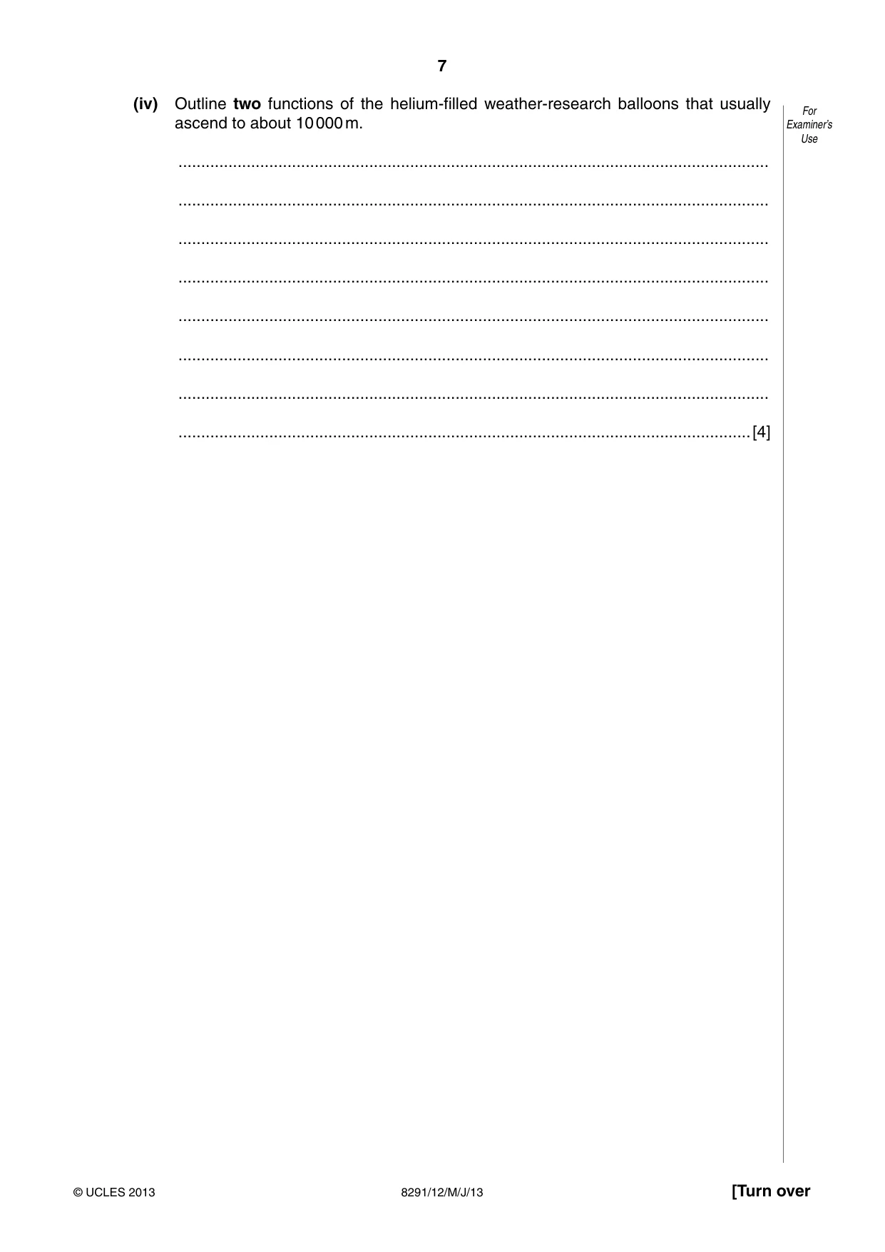 Cambridge A Level Environmental Management (AS only) 8291 2013 May/June Paper 1 · Variant 2 question paper, page 7 of 12