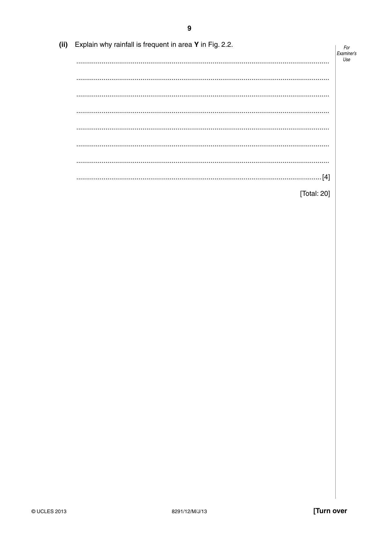 Cambridge A Level Environmental Management (AS only) 8291 2013 May/June Paper 1 · Variant 2 question paper, page 9 of 12