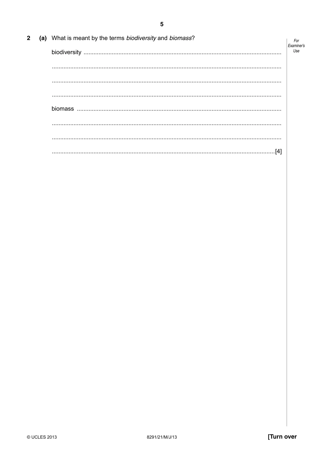 Cambridge A Level Environmental Management (AS only) 8291 2013 May/June Paper 2 · Variant 1 question paper, page 5 of 12