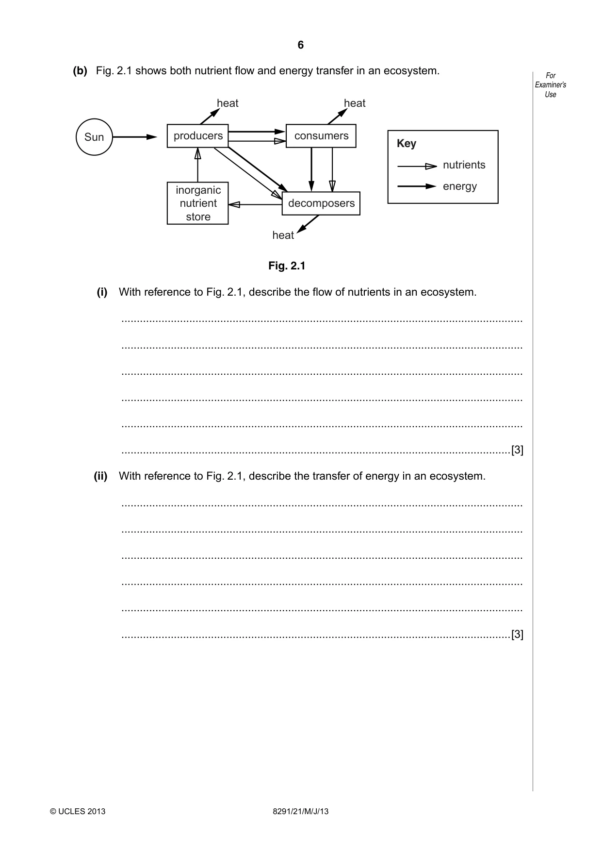 Cambridge A Level Environmental Management (AS only) 8291 2013 May/June Paper 2 · Variant 1 question paper, page 6 of 12