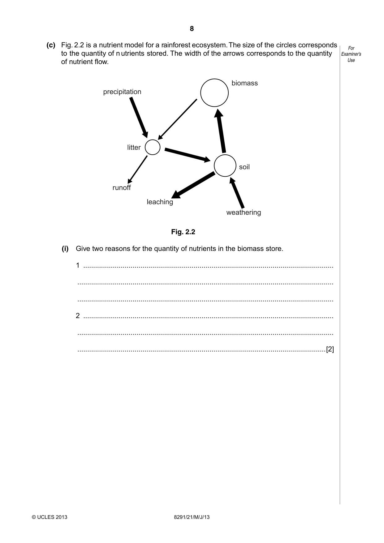 Cambridge A Level Environmental Management (AS only) 8291 2013 May/June Paper 2 · Variant 1 question paper, page 8 of 12