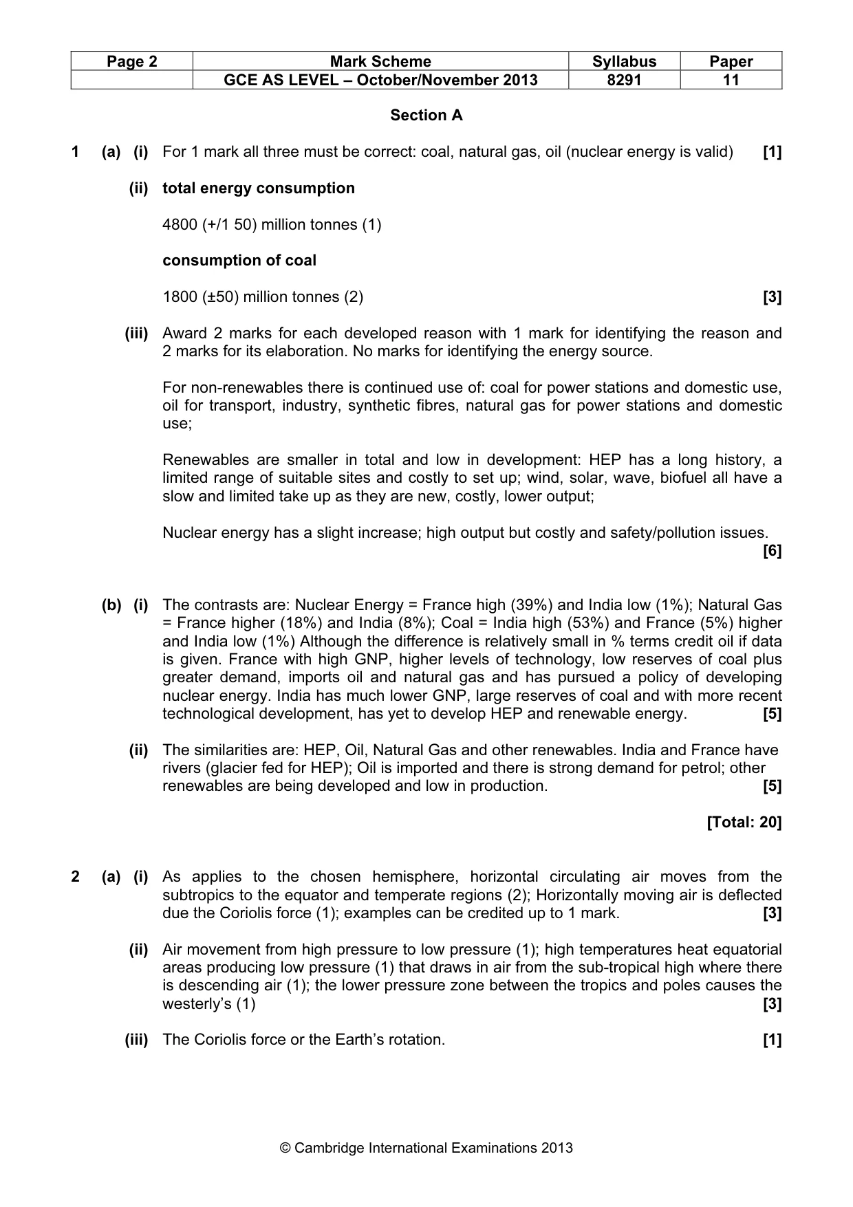 Mark scheme, page 2 of 8