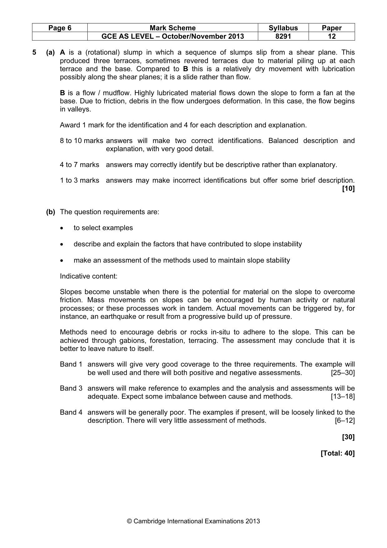 Mark scheme, page 6 of 8
