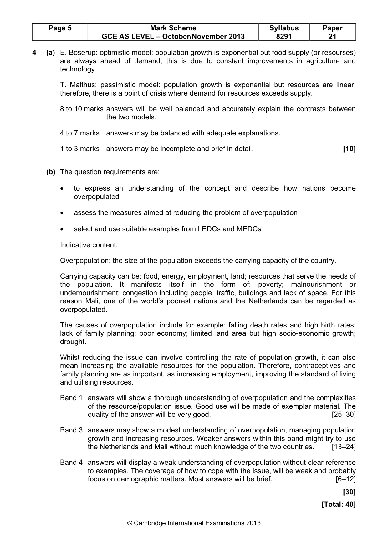Mark scheme, page 5 of 8