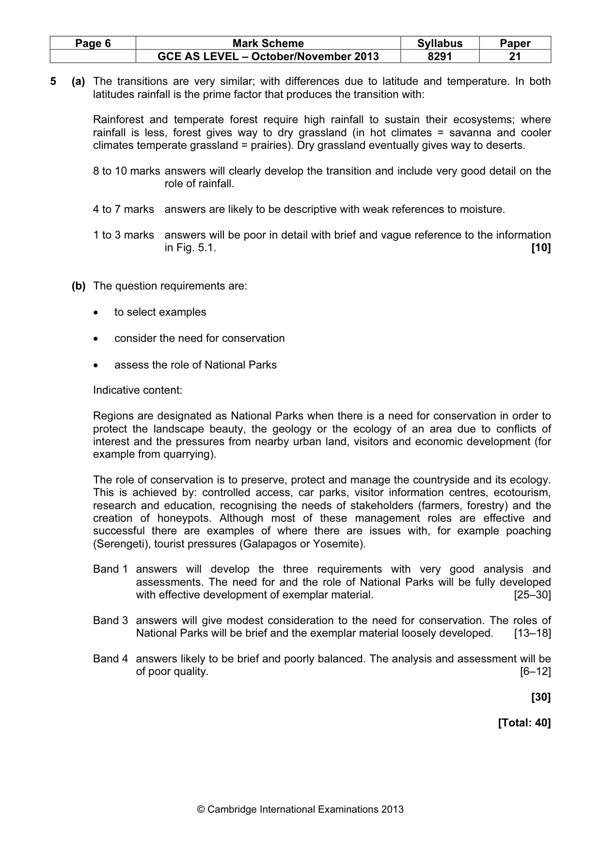 Mark scheme, page 6 of 8