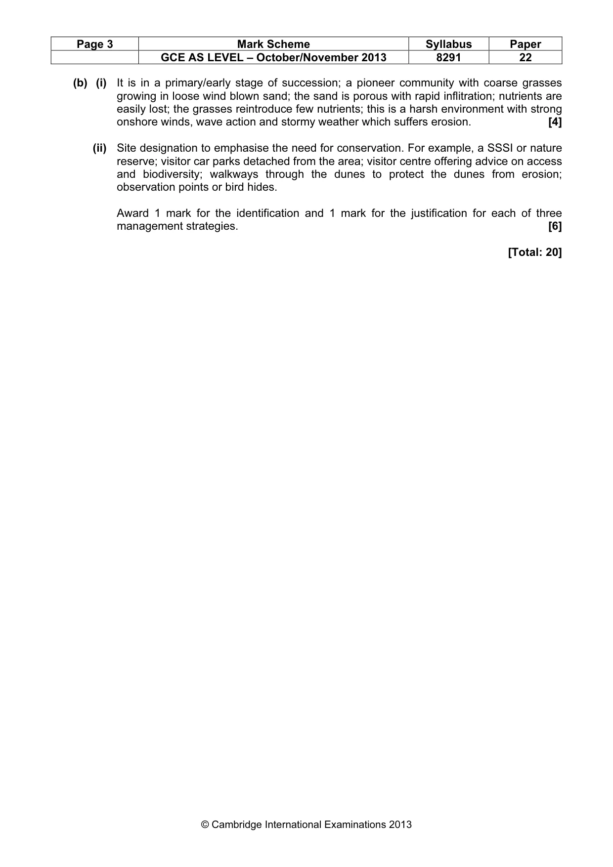 Mark scheme, page 3 of 8
