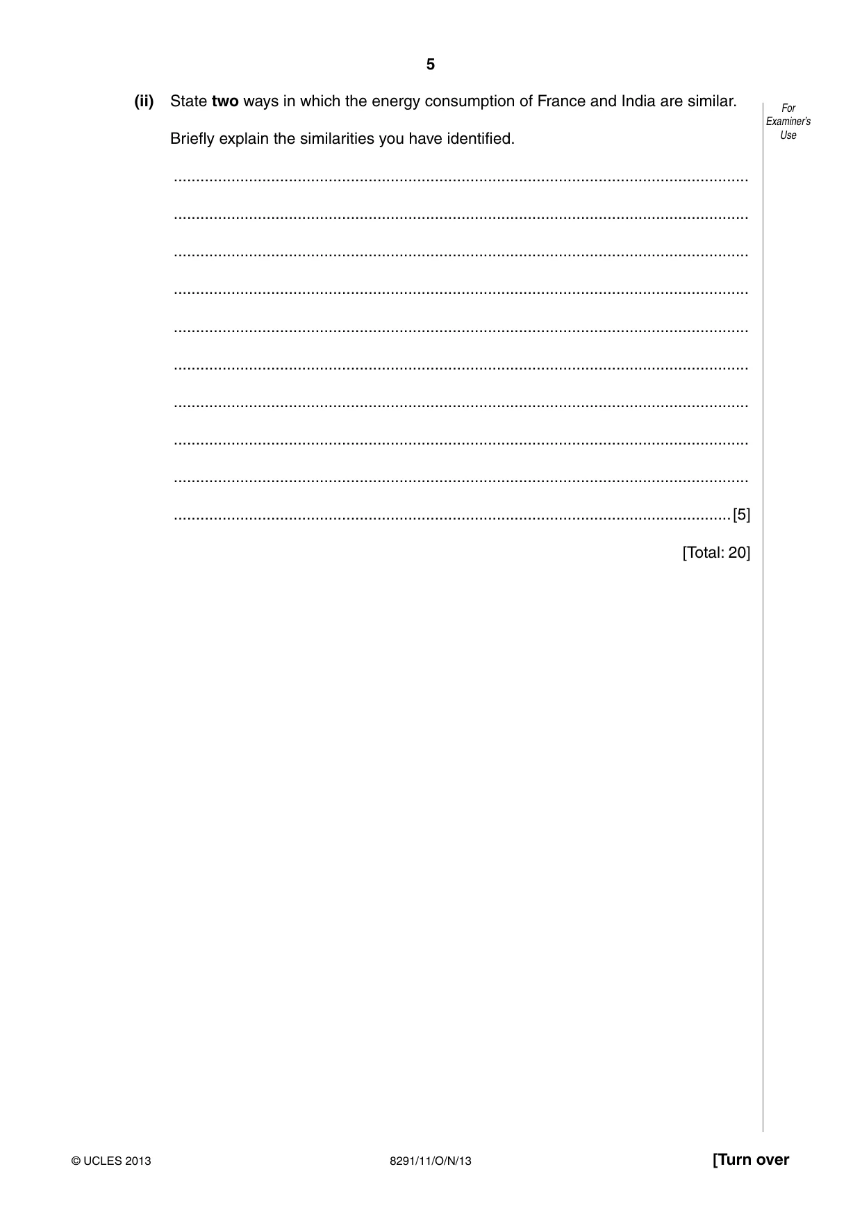Cambridge A Level Environmental Management (AS only) 8291 2013 Oct/Nov Paper 1 · Variant 1 question paper, page 5 of 12