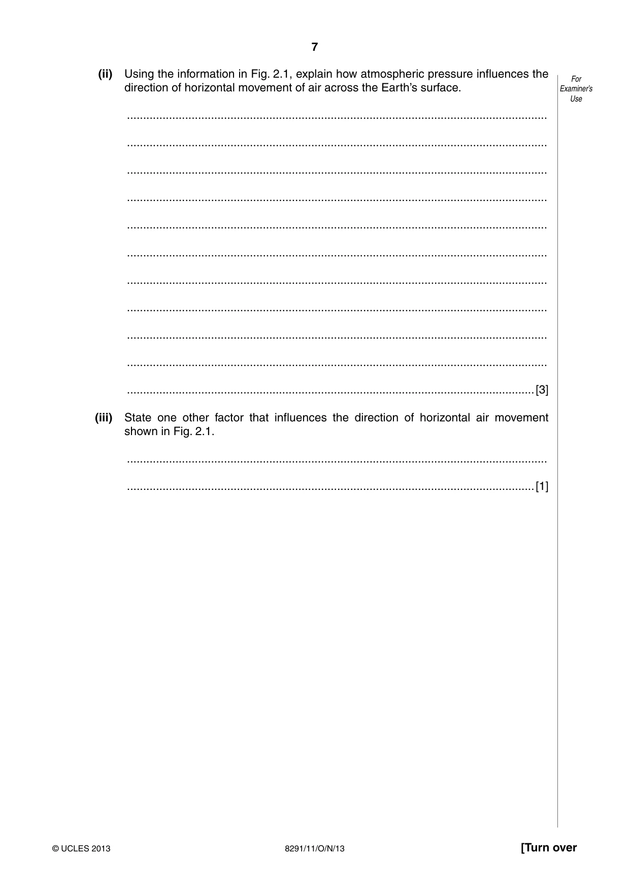 Cambridge A Level Environmental Management (AS only) 8291 2013 Oct/Nov Paper 1 · Variant 1 question paper, page 7 of 12
