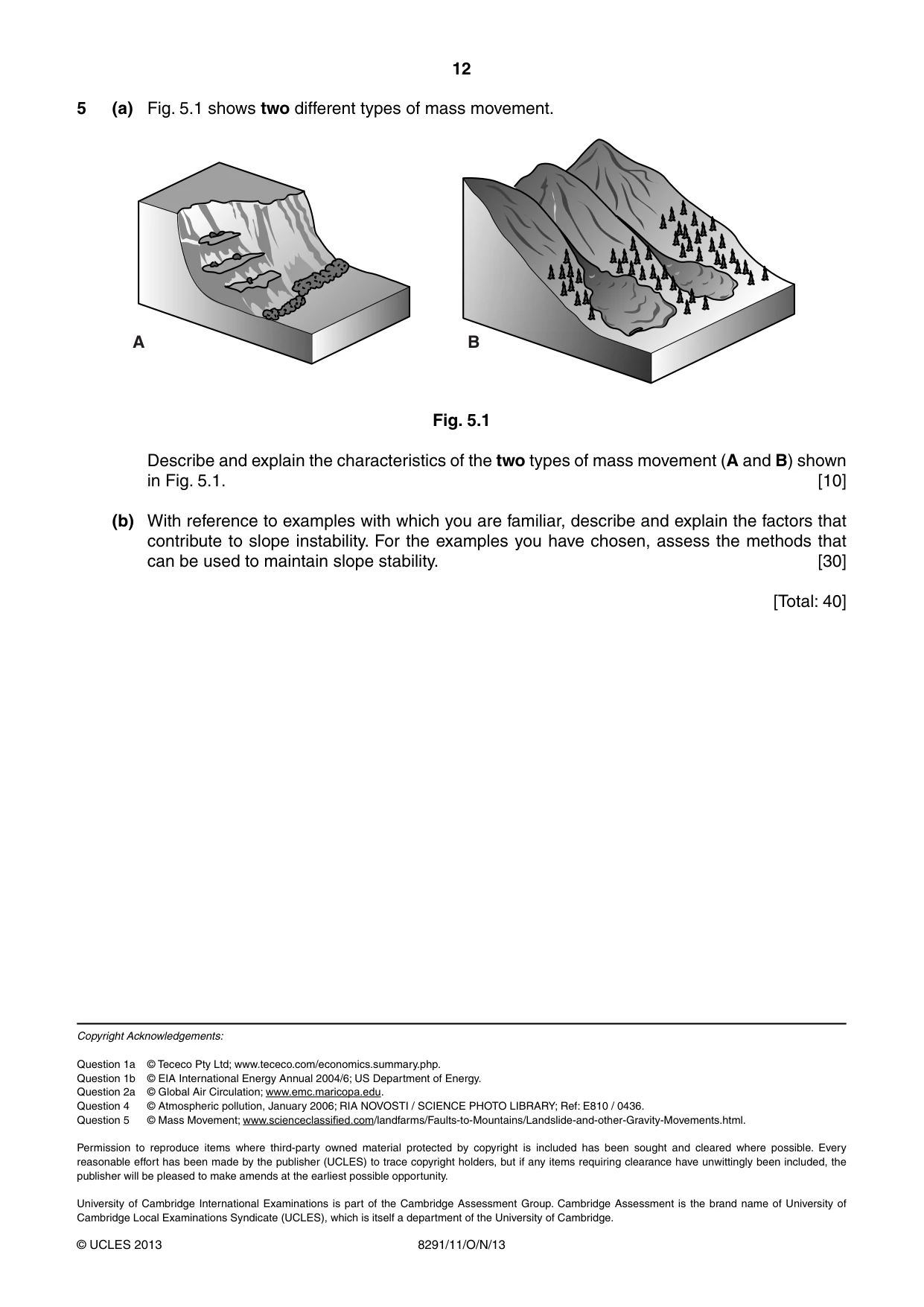 Cambridge A Level Environmental Management (AS only) 8291 2013 Oct/Nov Paper 1 · Variant 1 question paper, page 12 of 12