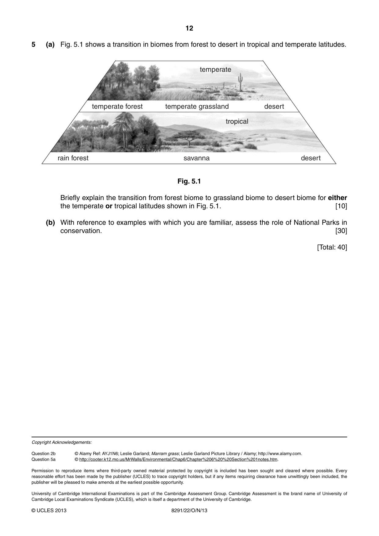 Cambridge A Level Environmental Management (AS only) 8291 2013 Oct/Nov Paper 2 · Variant 2 question paper, page 12 of 12