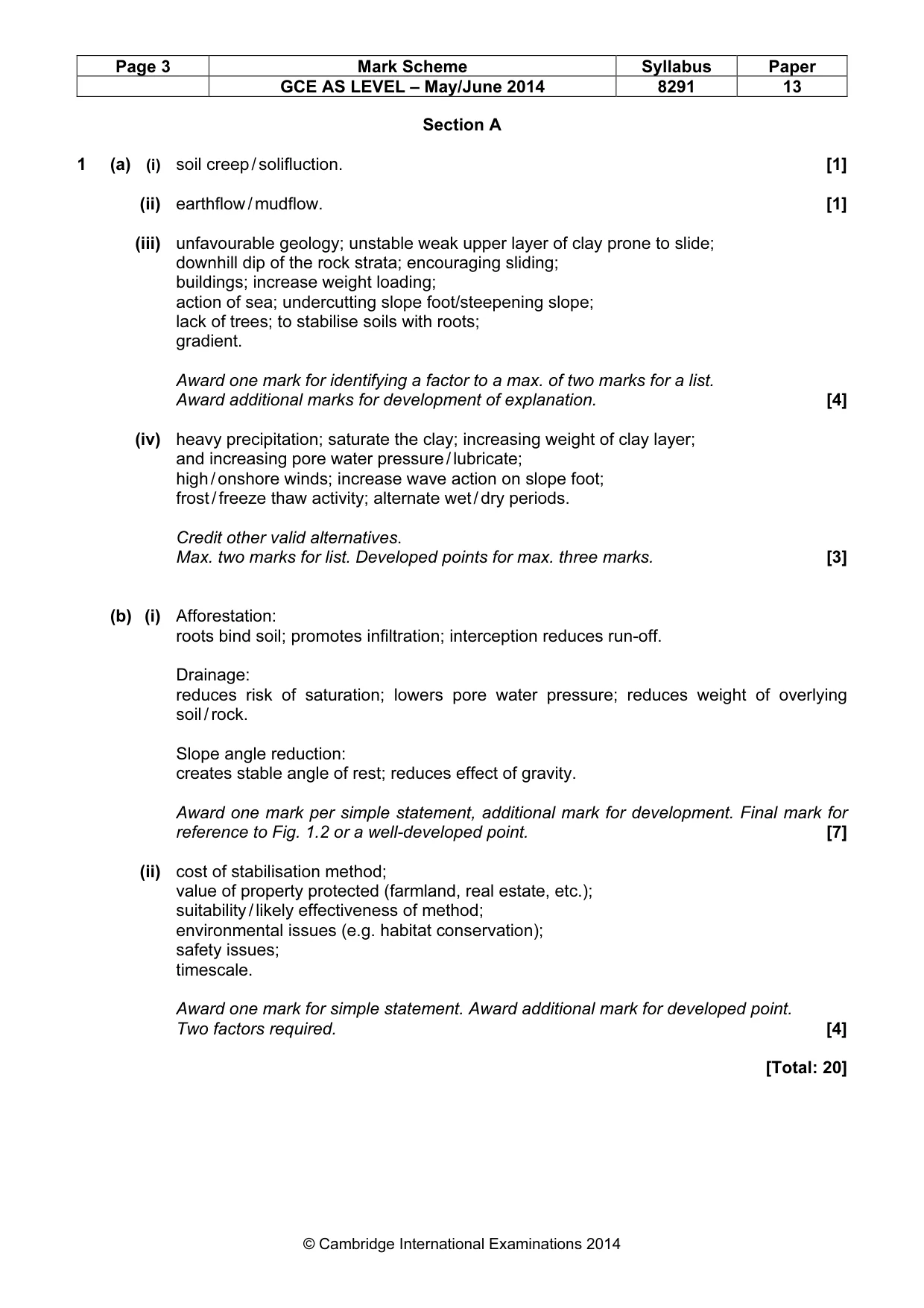 Mark scheme, page 3 of 8