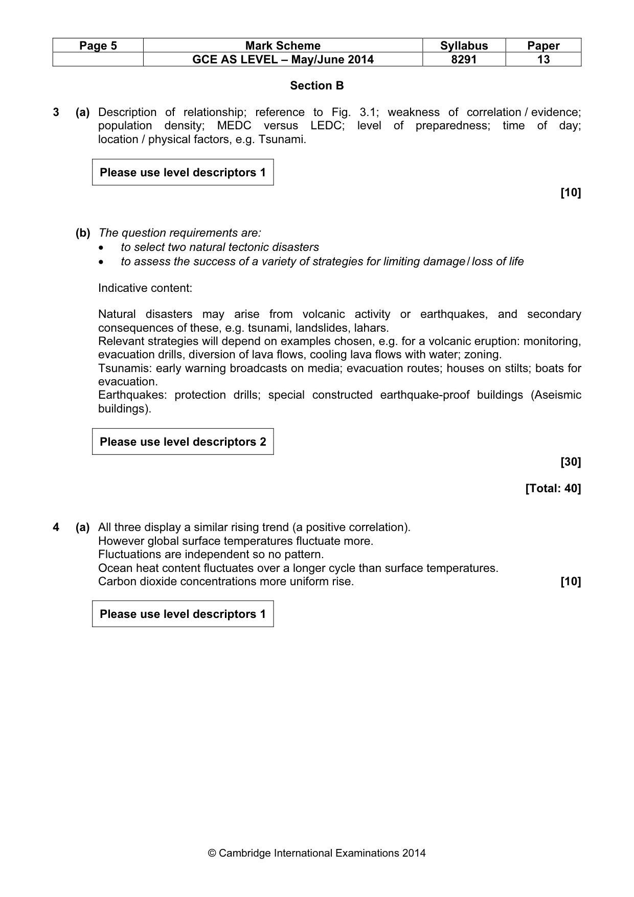 Mark scheme, page 5 of 8