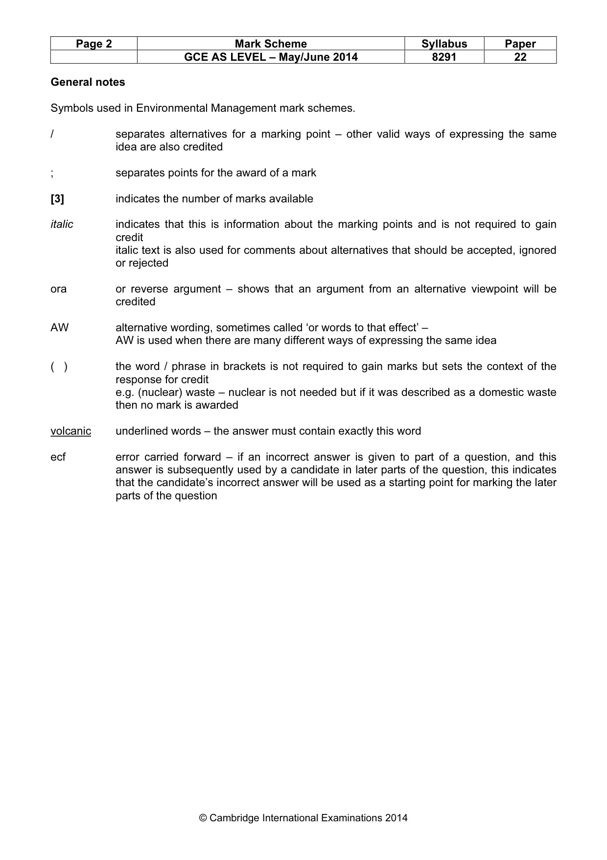 Mark scheme, page 2 of 10