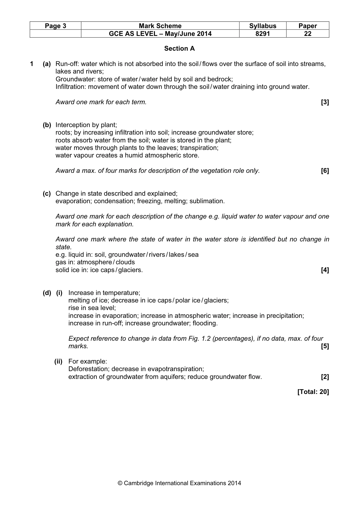 Mark scheme, page 3 of 10
