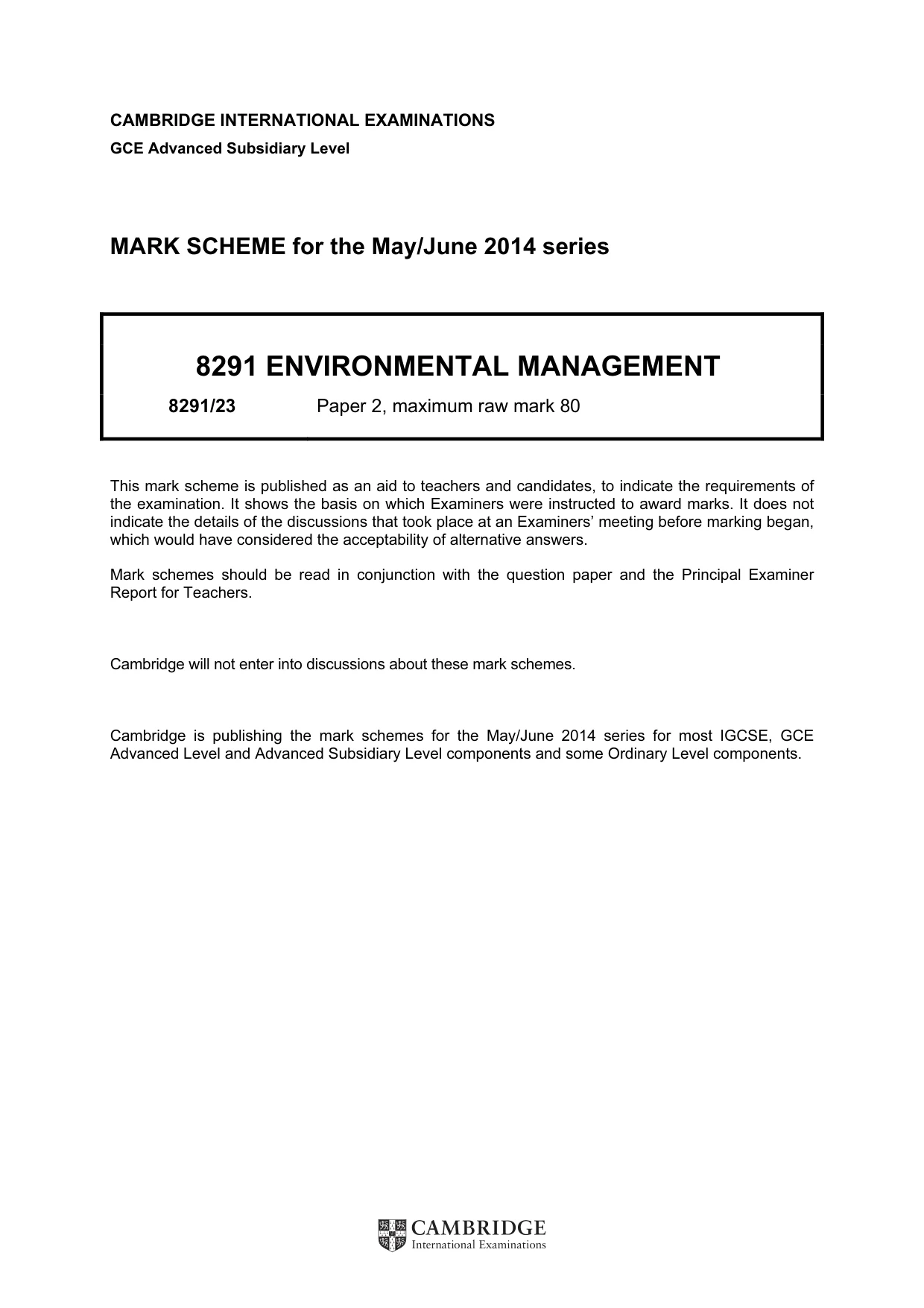 Mark scheme, page 1 of 10
