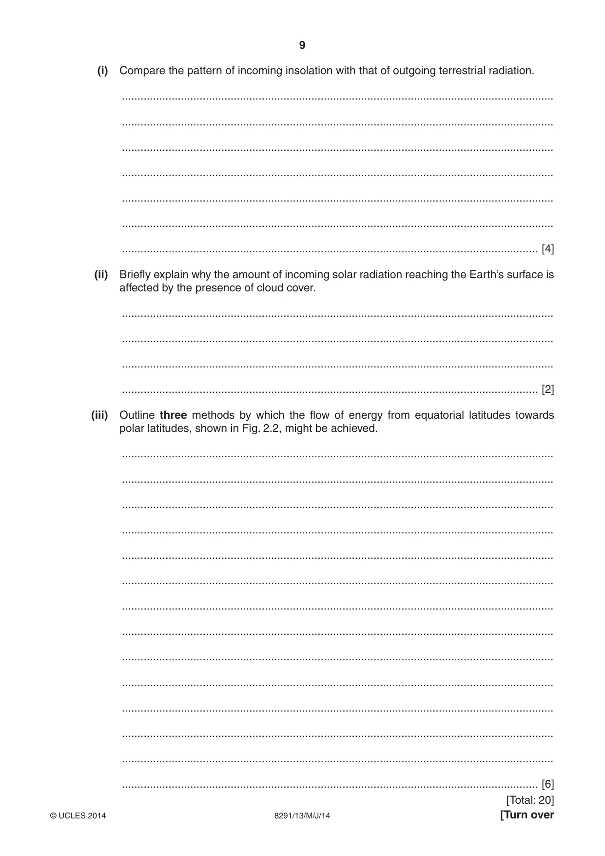 Cambridge A Level Environmental Management (AS only) 8291 2014 May/June Paper 1 · Variant 3 question paper, page 9 of 12