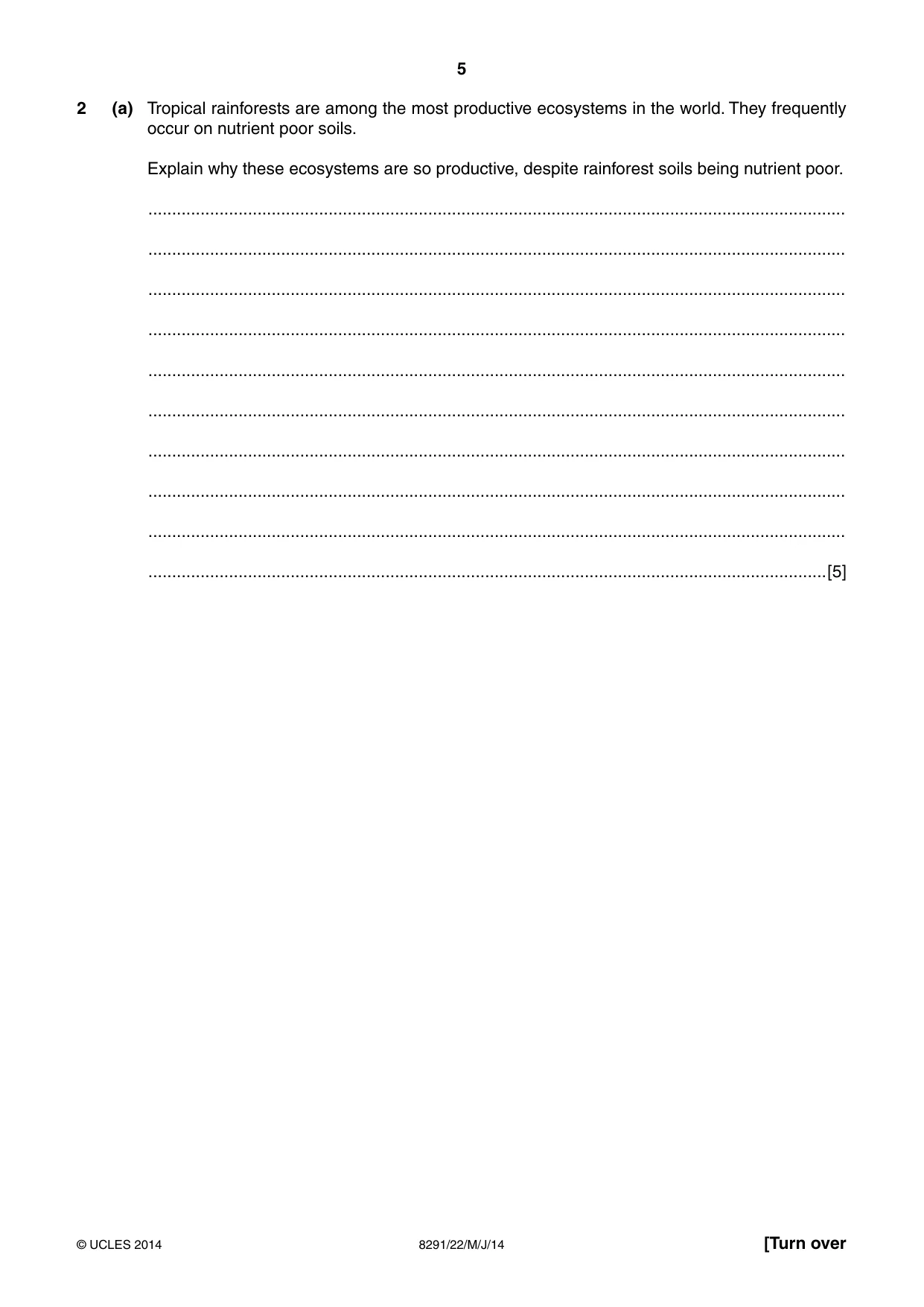 Cambridge A Level Environmental Management (AS only) 8291 2014 May/June Paper 2 · Variant 2 question paper, page 5 of 12