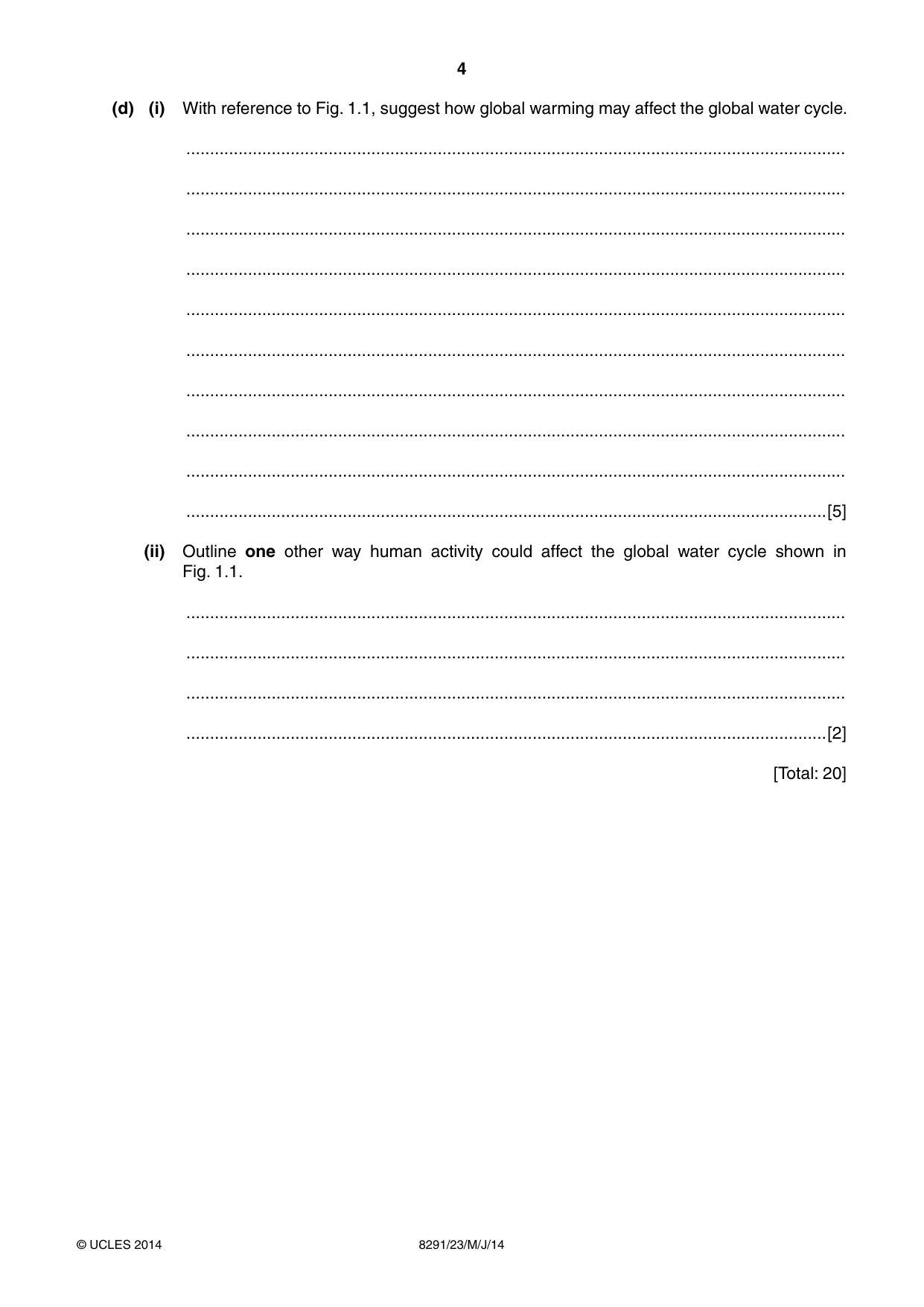 Cambridge A Level Environmental Management (AS only) 8291 2014 May/June Paper 2 · Variant 3 question paper, page 4 of 12
