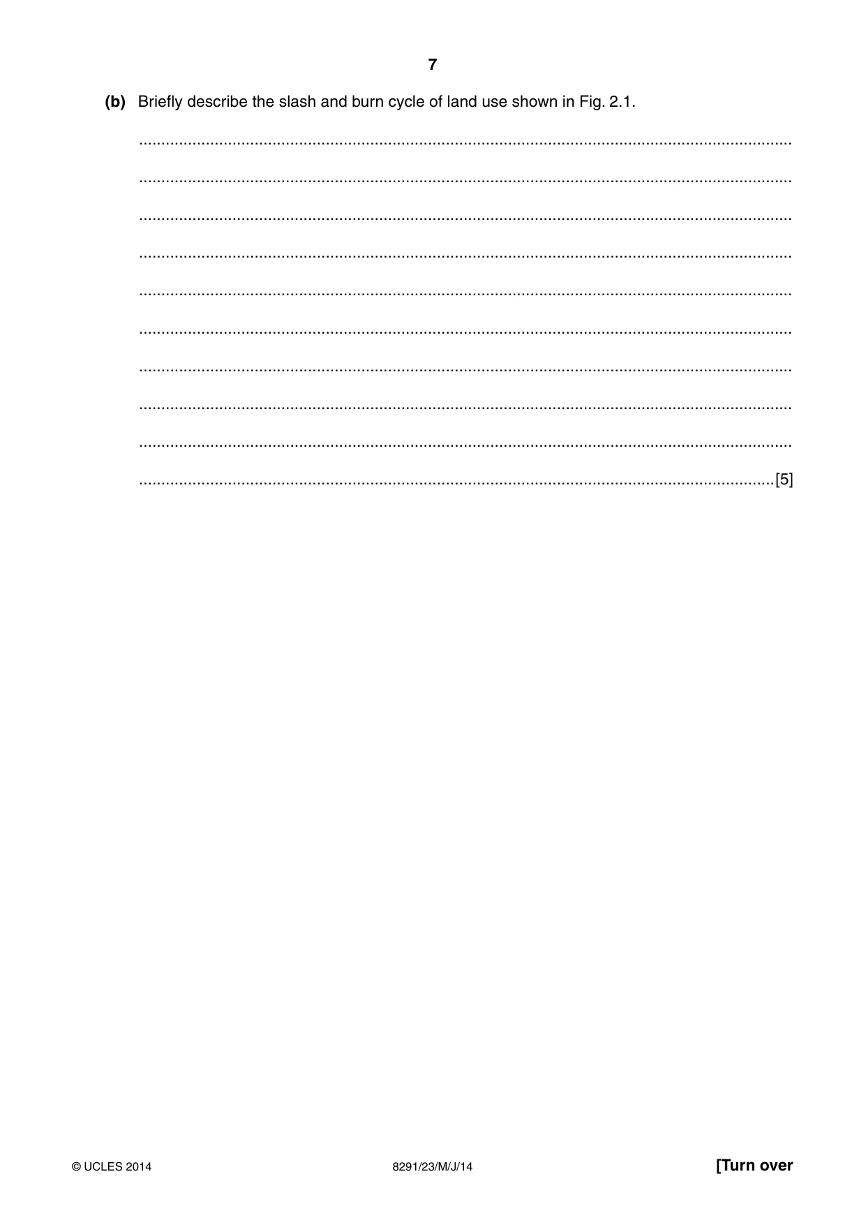 Cambridge A Level Environmental Management (AS only) 8291 2014 May/June Paper 2 · Variant 3 question paper, page 7 of 12