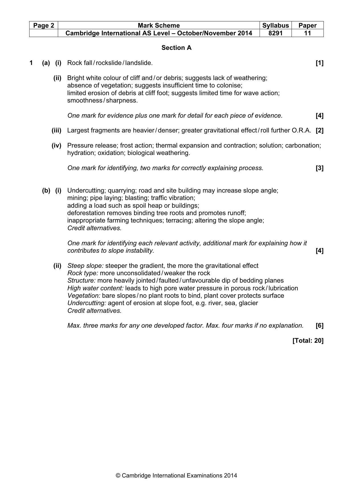 Mark scheme, page 2 of 8