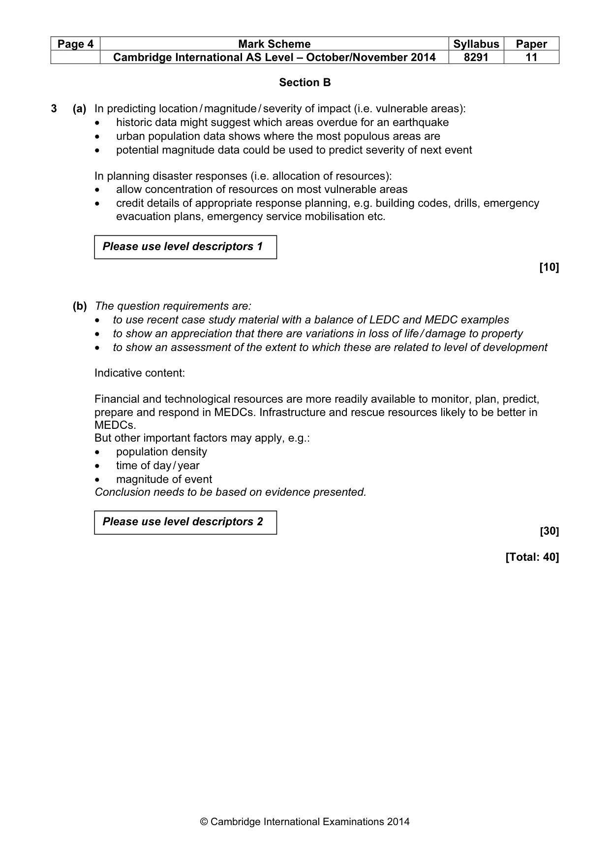 Mark scheme, page 4 of 8