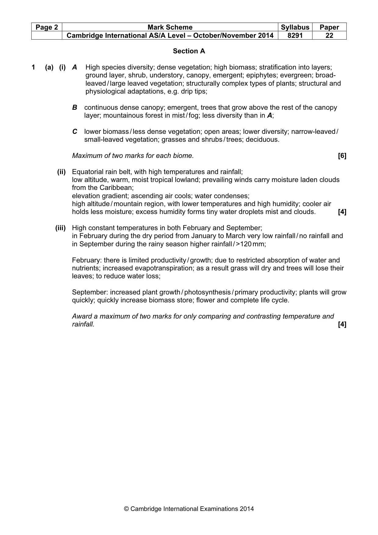 Mark scheme, page 2 of 9