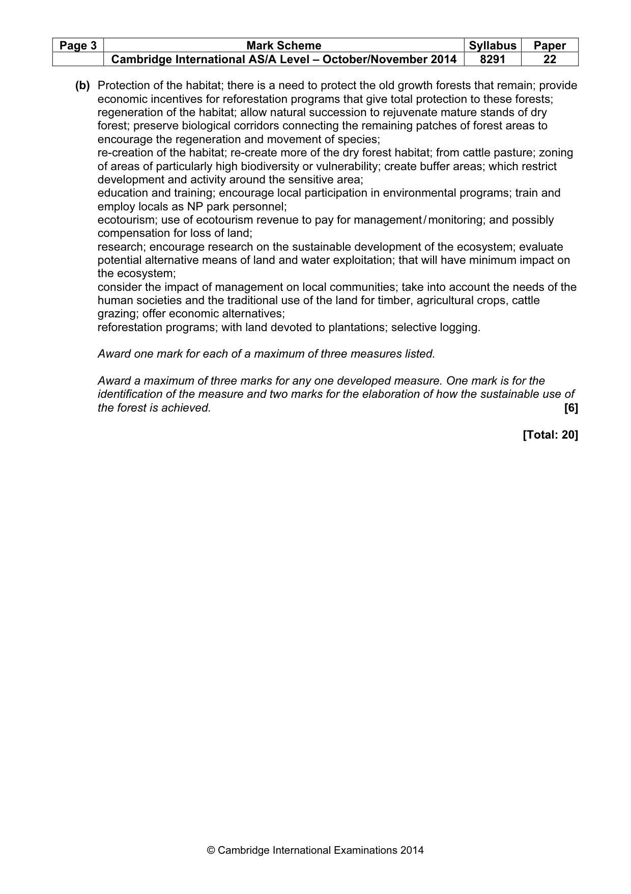 Mark scheme, page 3 of 9