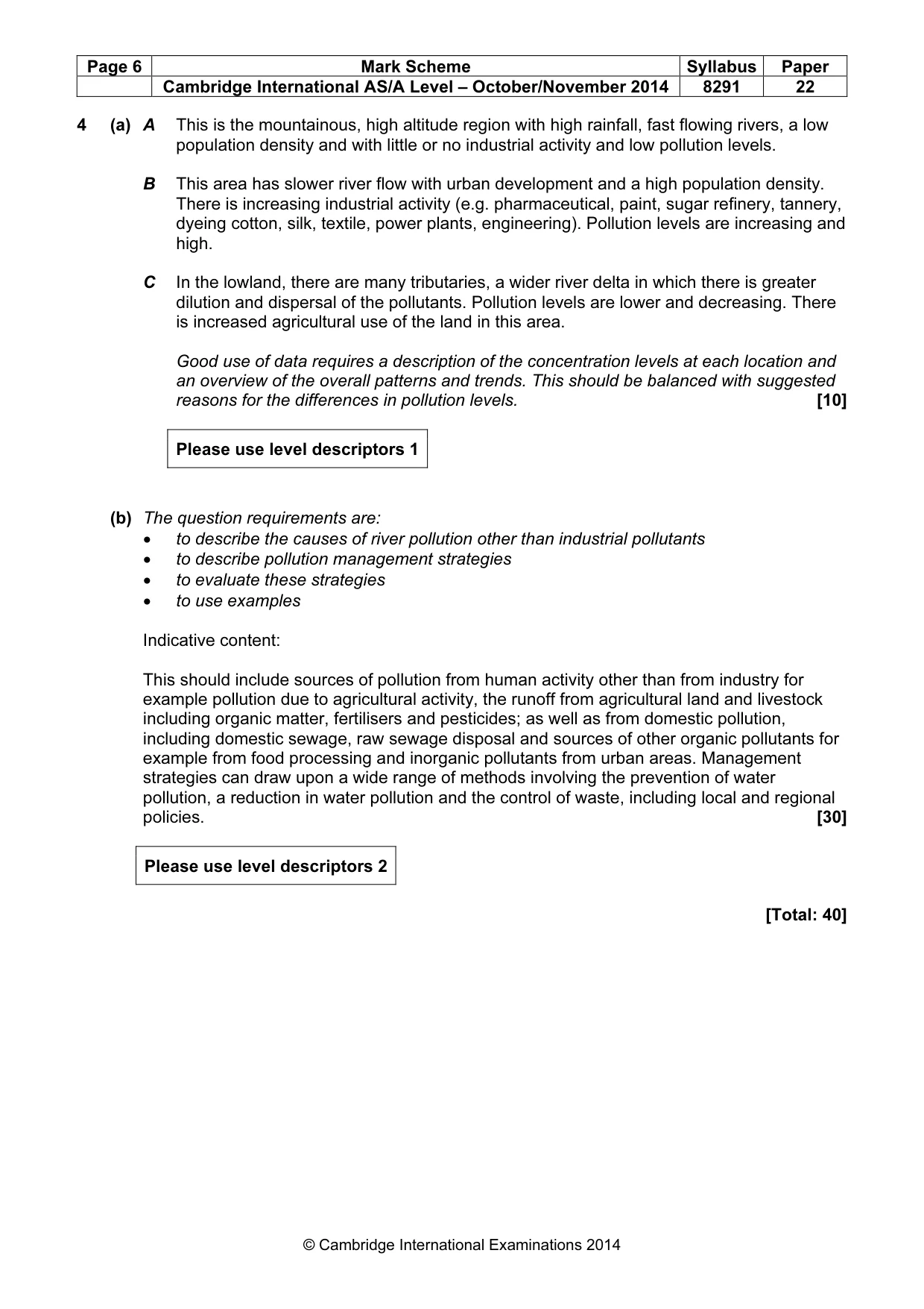 Mark scheme, page 6 of 9