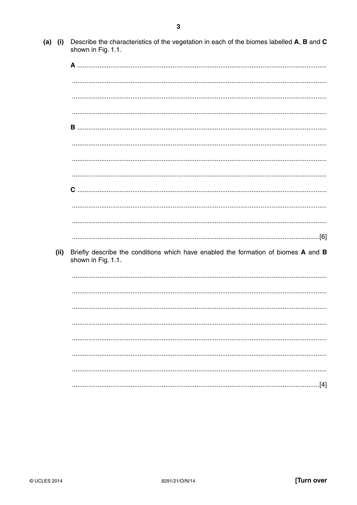 Cambridge A Level Environmental Management (AS only) 8291 2014 Oct/Nov Paper 2 · Variant 1 question paper, page 3 of 16