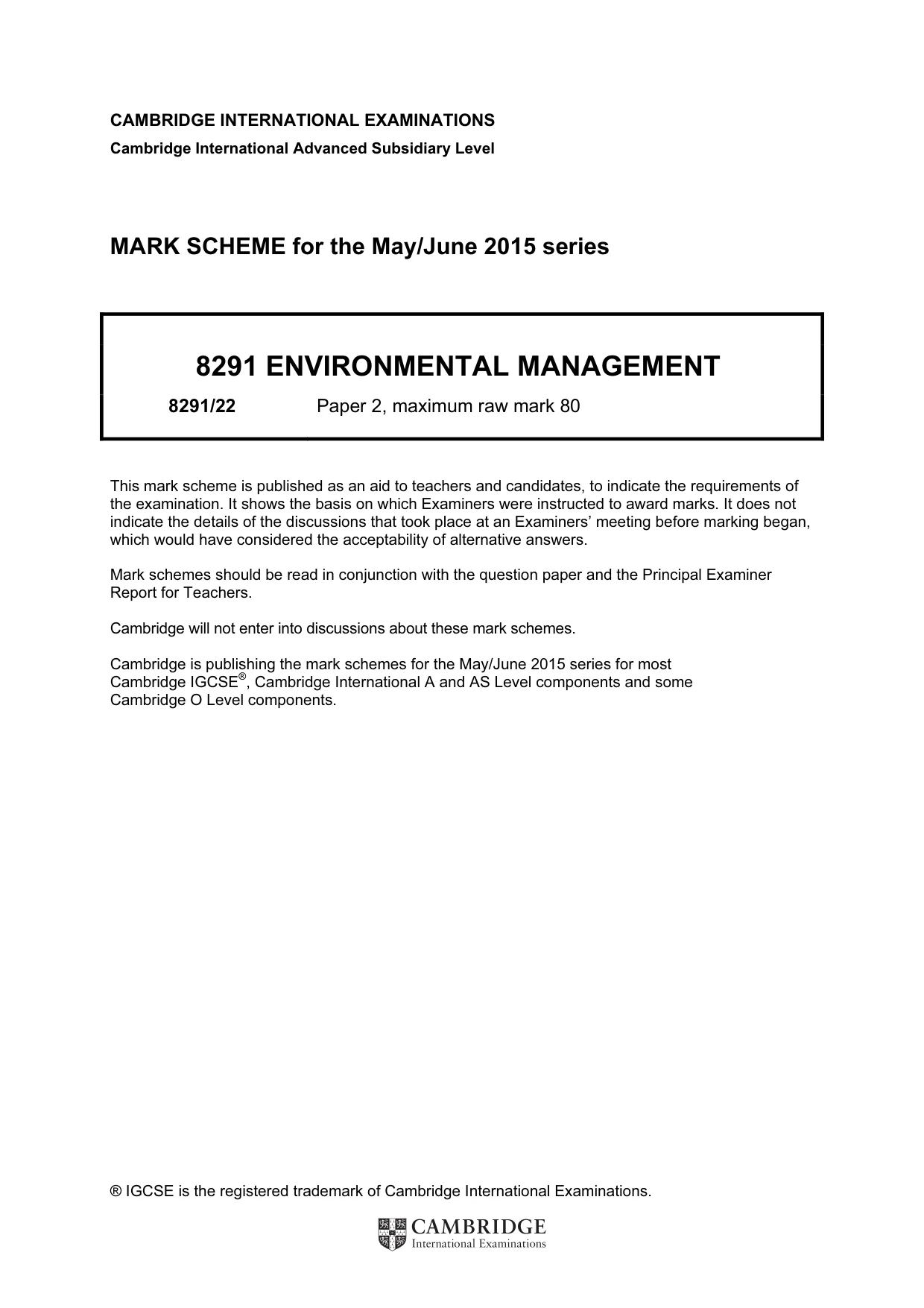 Mark scheme, page 1 of 9