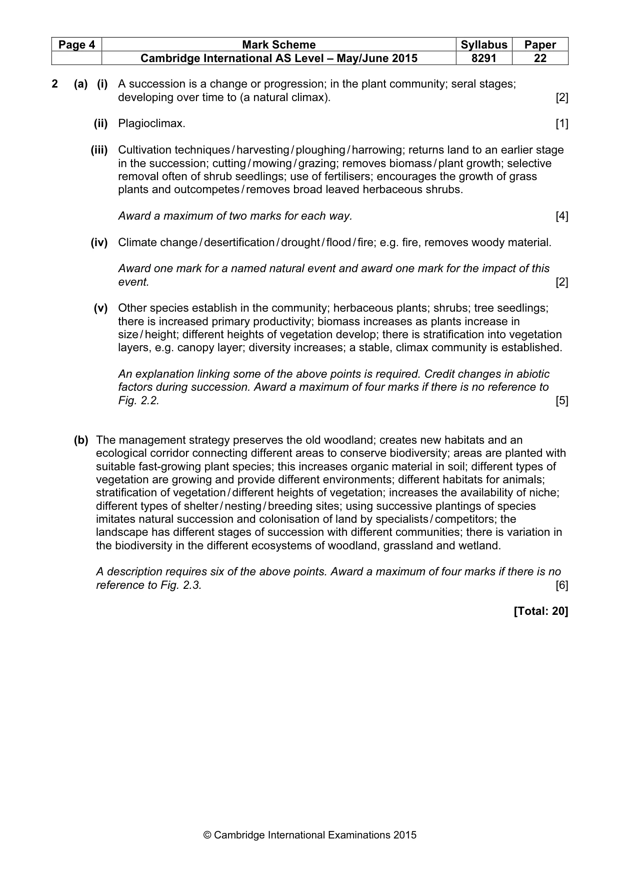 Mark scheme, page 4 of 9