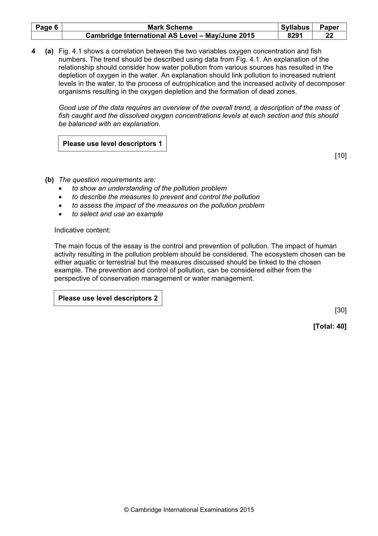Mark scheme, page 6 of 9