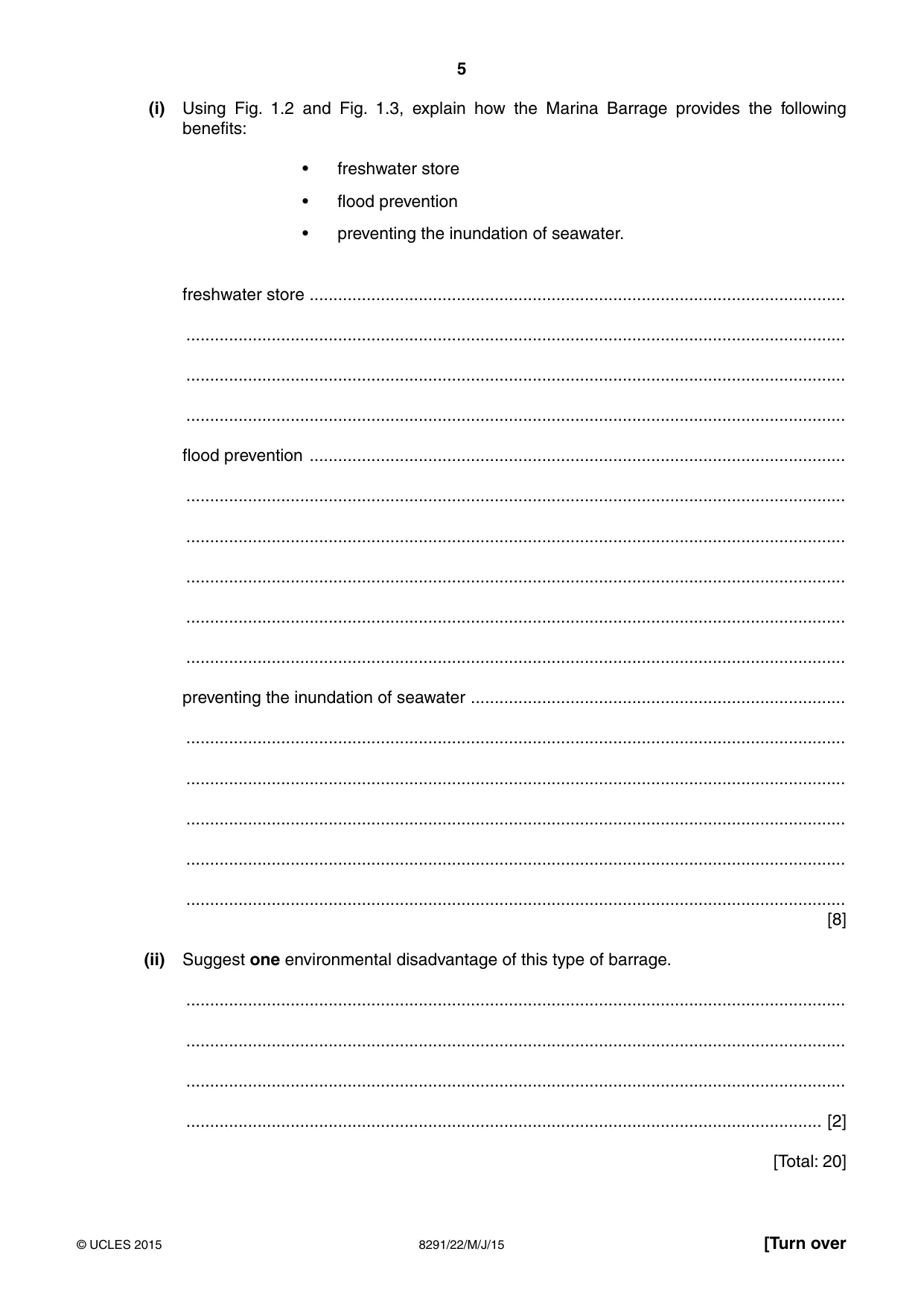 Cambridge A Level Environmental Management (AS only) 8291 2015 May/June Paper 2 · Variant 2 question paper, page 5 of 12