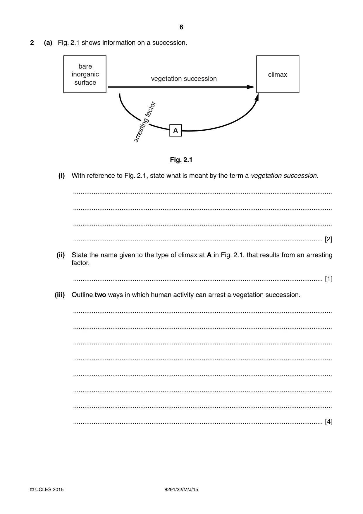 Cambridge A Level Environmental Management (AS only) 8291 2015 May/June Paper 2 · Variant 2 question paper, page 6 of 12