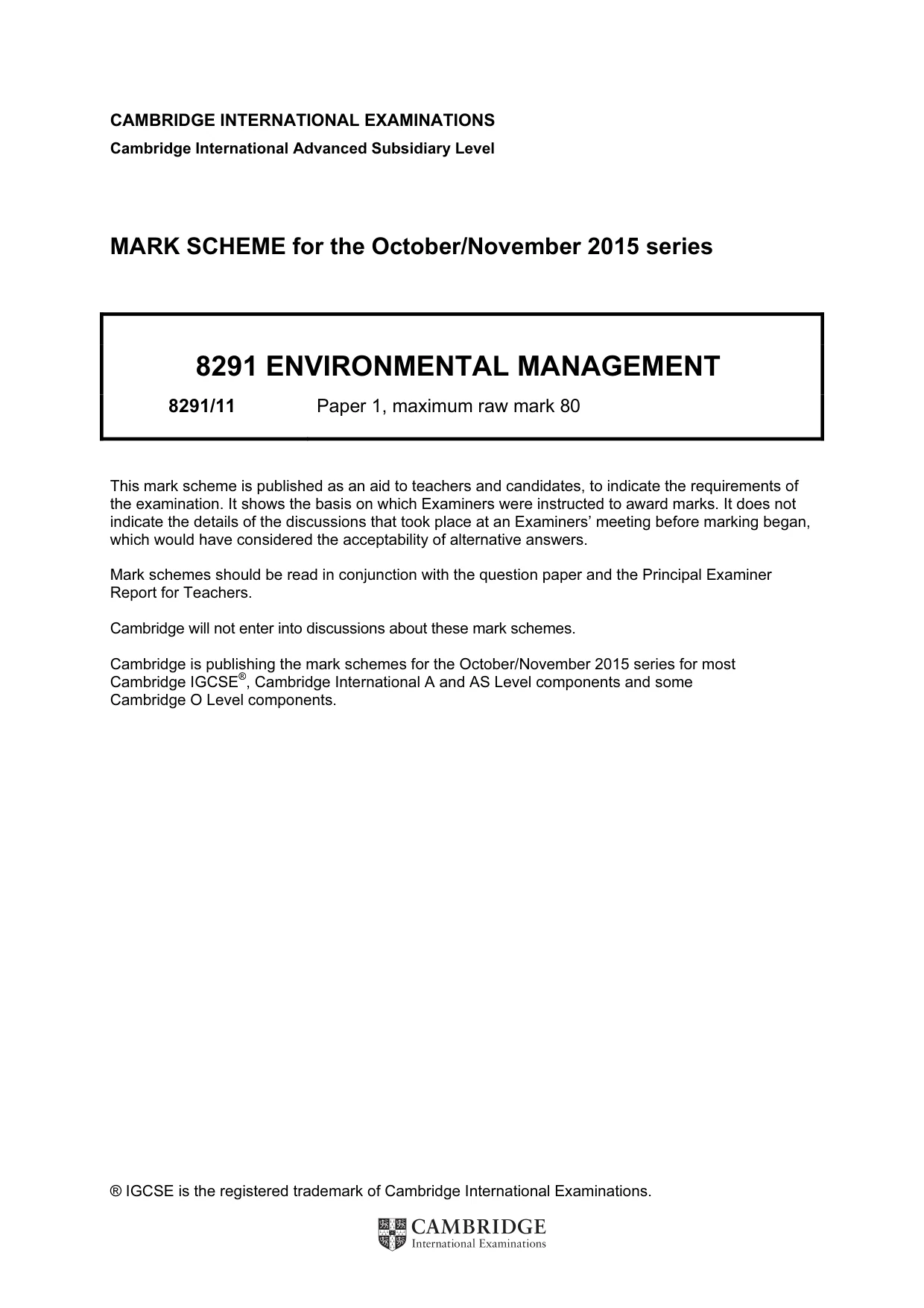 Mark scheme, page 1 of 9
