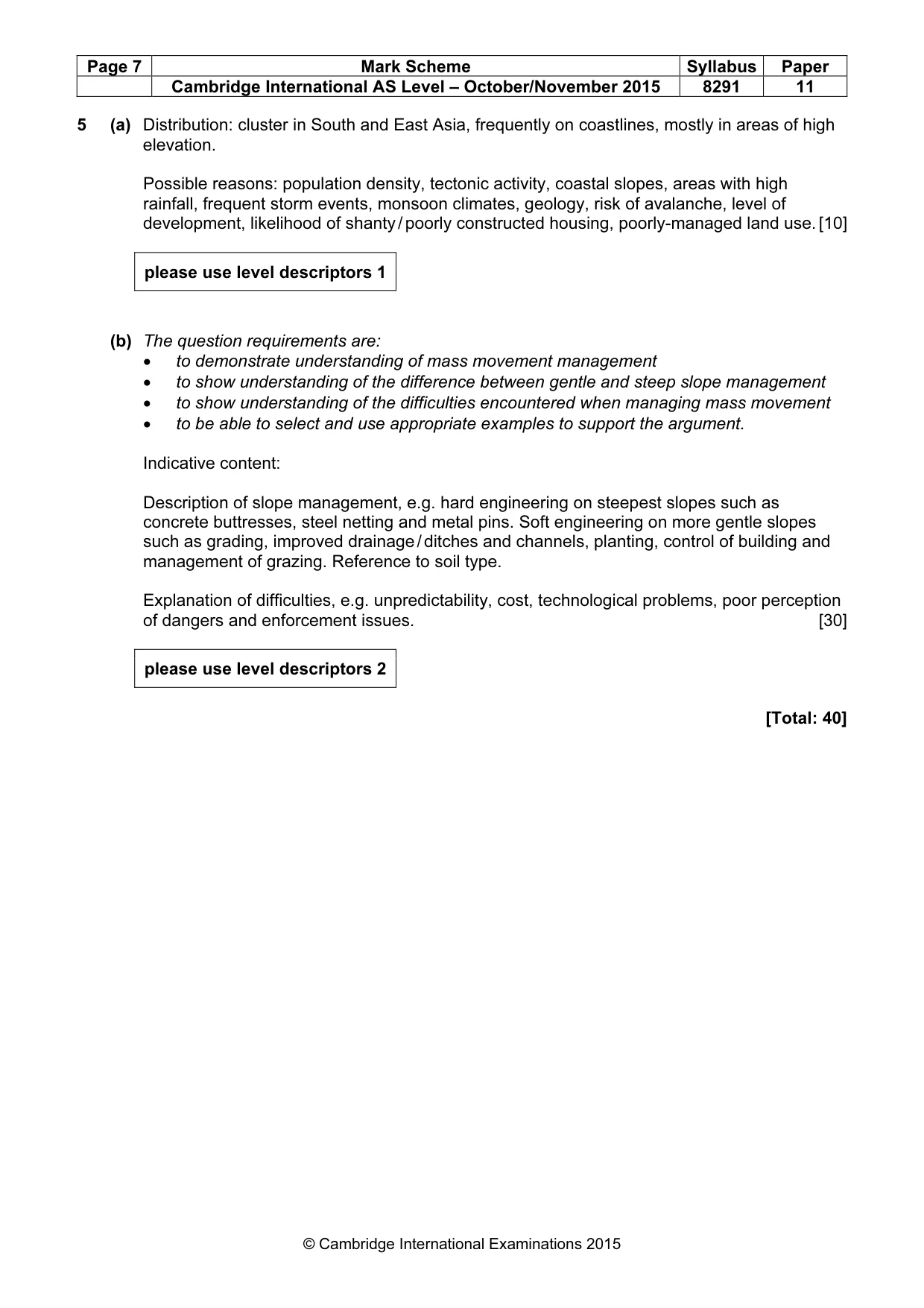 Mark scheme, page 7 of 9