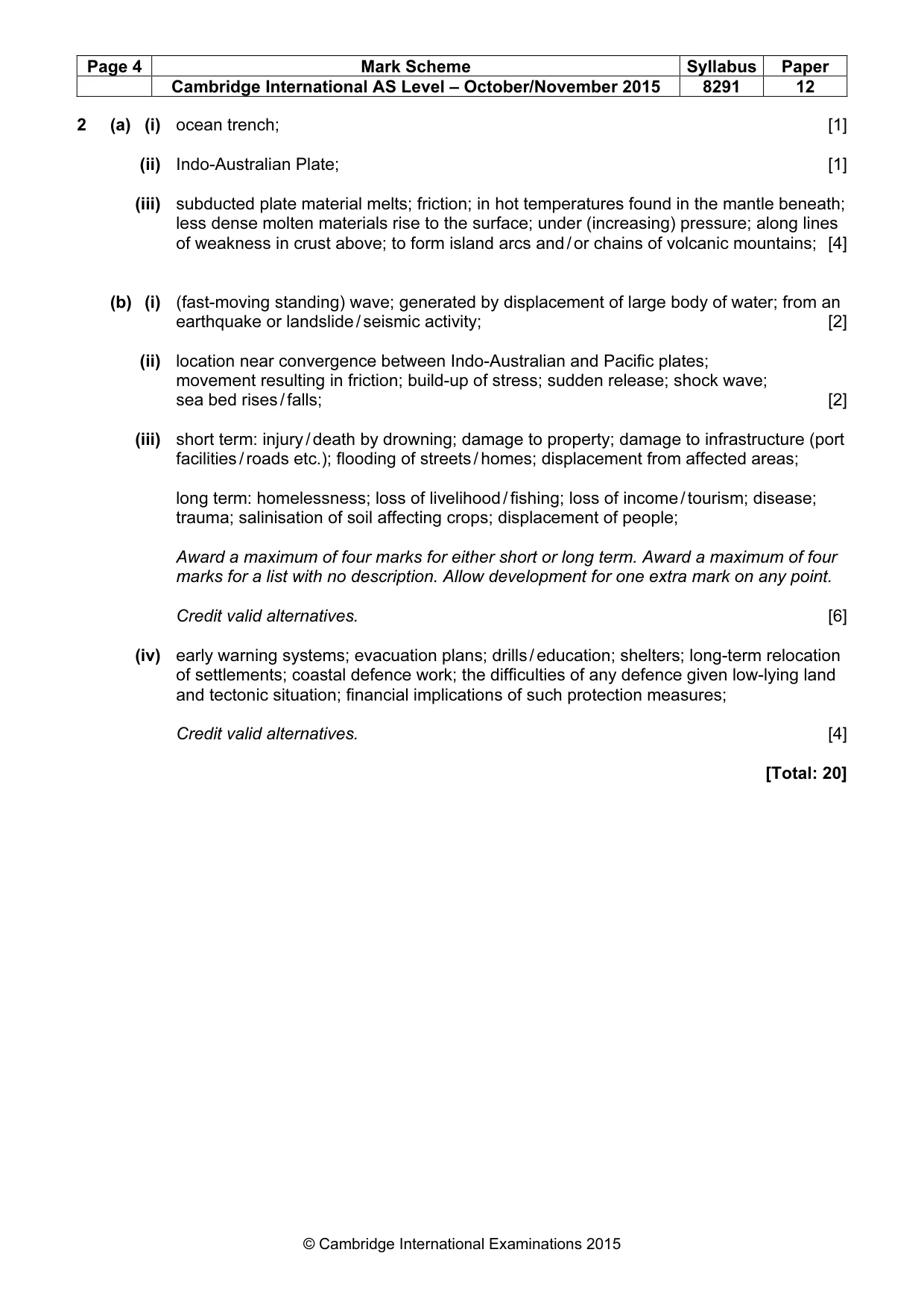Mark scheme, page 4 of 9