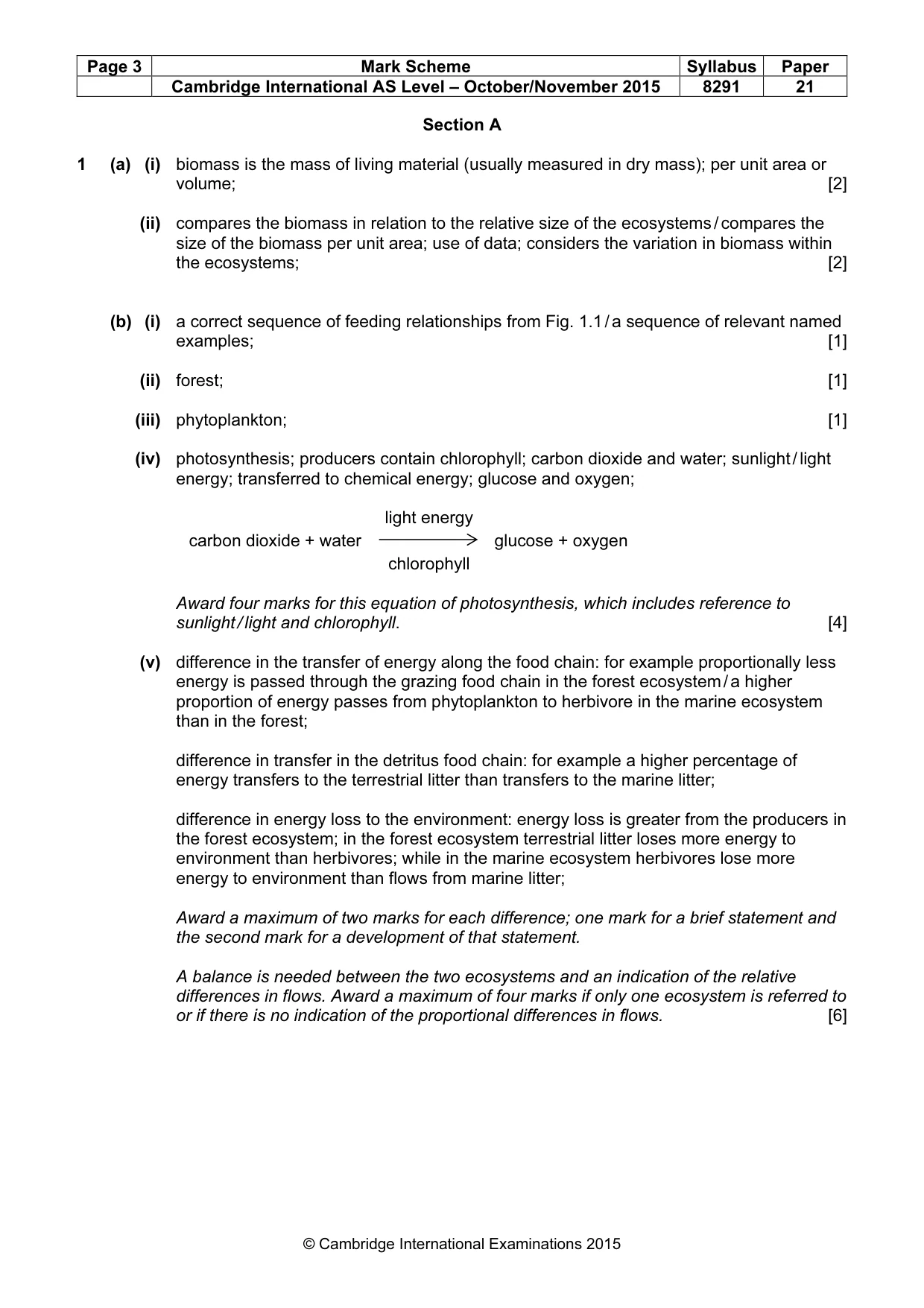 Mark scheme, page 3 of 9