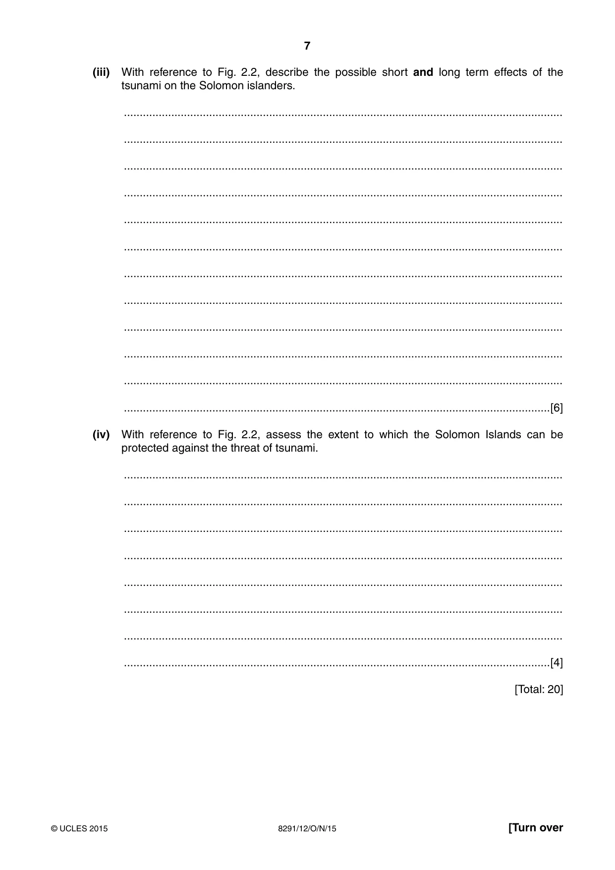 Cambridge A Level Environmental Management (AS only) 8291 2015 Oct/Nov Paper 1 · Variant 2 question paper, page 7 of 12