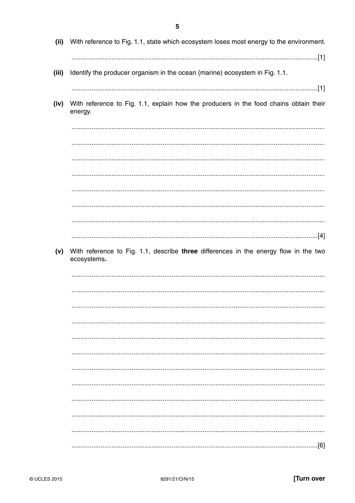 Cambridge A Level Environmental Management (AS only) 8291 2015 Oct/Nov Paper 2 · Variant 1 question paper, page 5 of 16