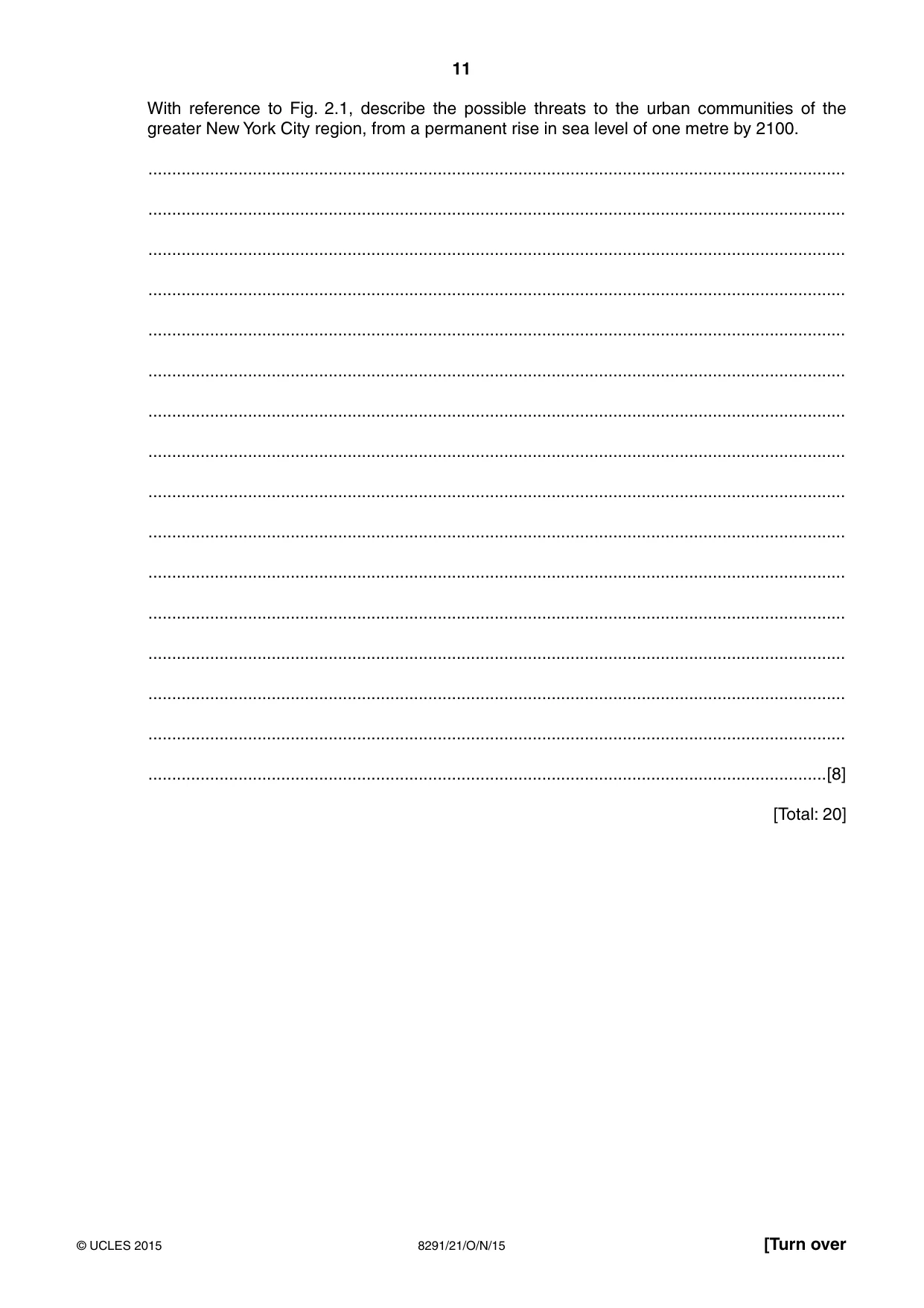Cambridge A Level Environmental Management (AS only) 8291 2015 Oct/Nov Paper 2 · Variant 1 question paper, page 11 of 16