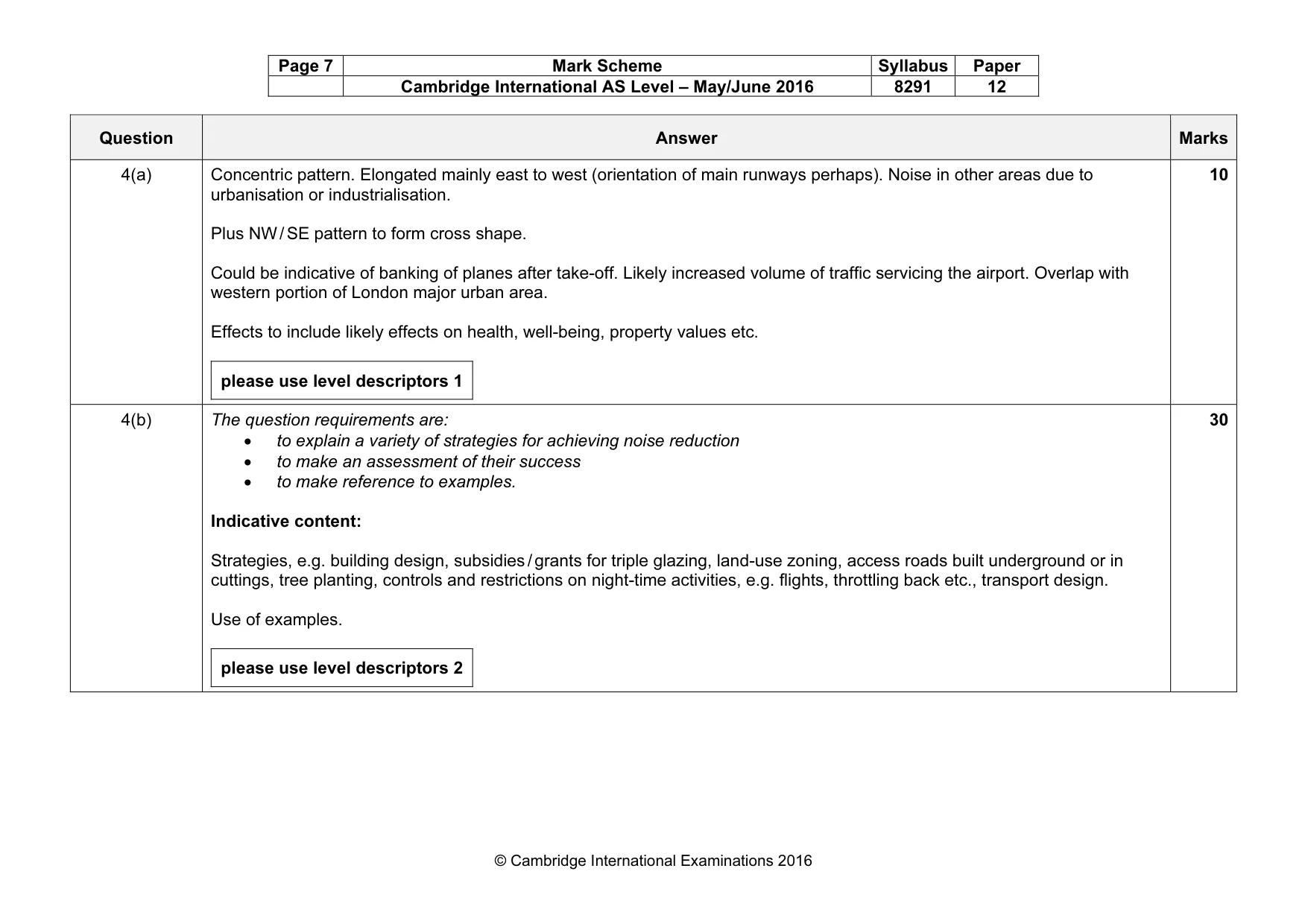 Mark scheme, page 7 of 12
