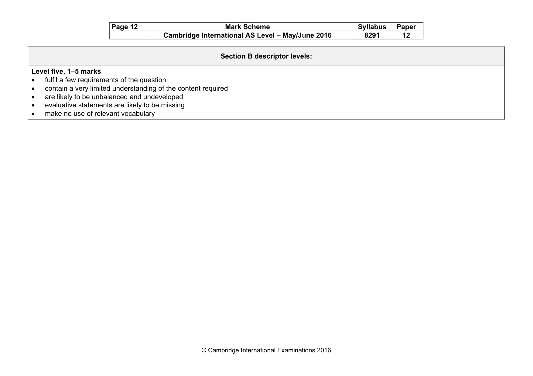 Mark scheme, page 12 of 12