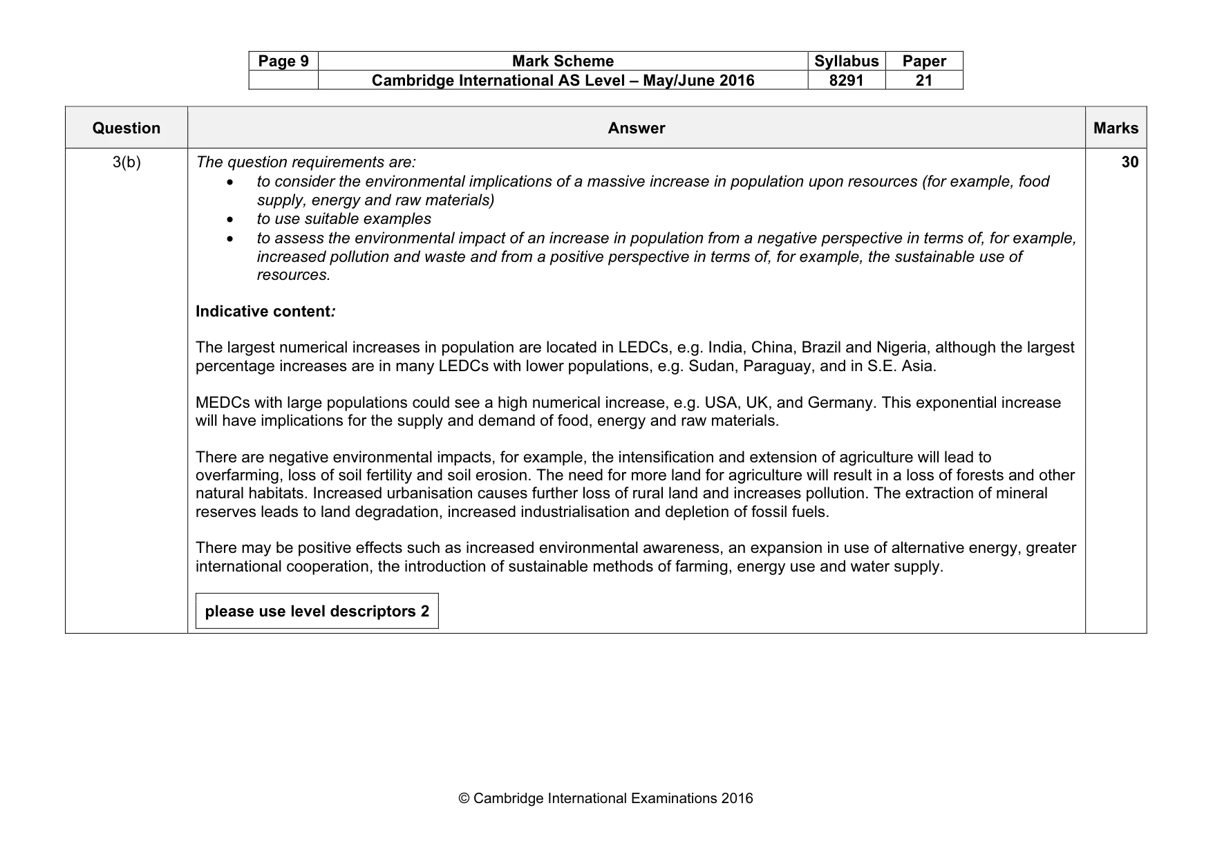 Mark scheme, page 9 of 15